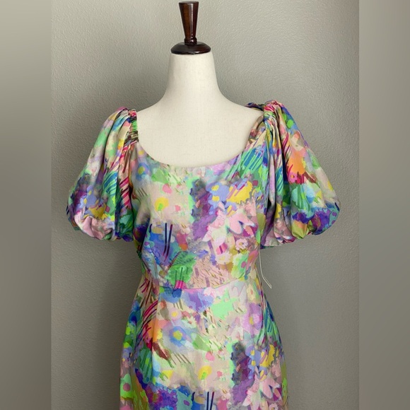 Plenty by Tracy Reese One-Shoulder Puff-Sleeve Dress Sz XS - Picture 4 of 16